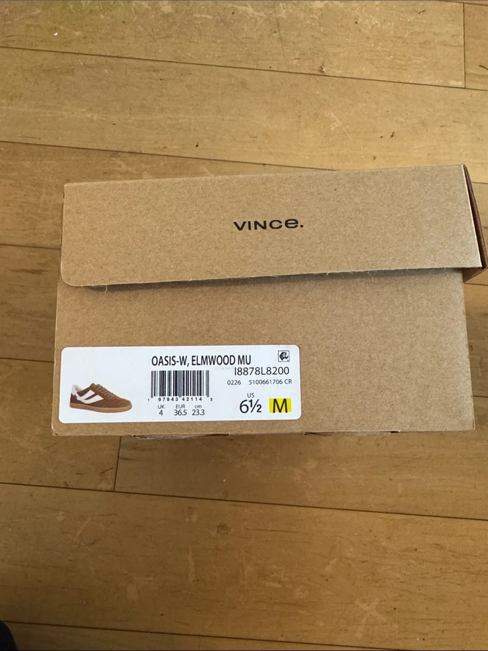 Vince Elmwood Oasis Sneaker in Brown with White Stripe